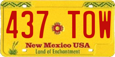 NM license plate 437TOW