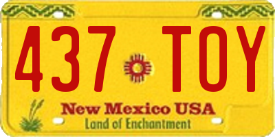 NM license plate 437TOY