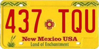 NM license plate 437TQU