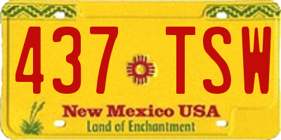 NM license plate 437TSW
