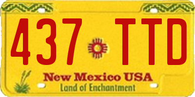 NM license plate 437TTD