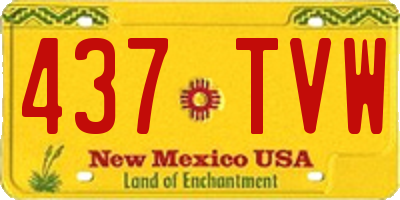 NM license plate 437TVW