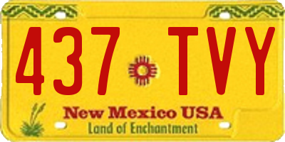 NM license plate 437TVY