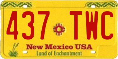 NM license plate 437TWC