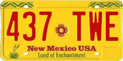 NM license plate 437TWE
