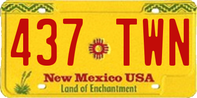 NM license plate 437TWN