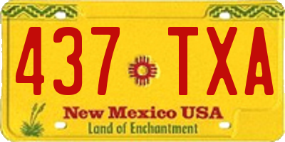 NM license plate 437TXA
