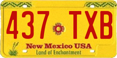 NM license plate 437TXB