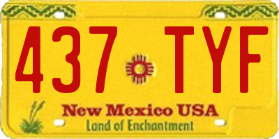 NM license plate 437TYF