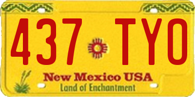 NM license plate 437TYO