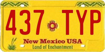 NM license plate 437TYP