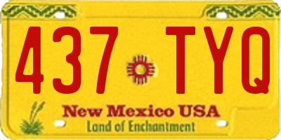 NM license plate 437TYQ