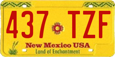 NM license plate 437TZF
