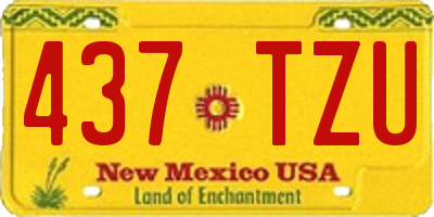 NM license plate 437TZU