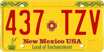 NM license plate 437TZV