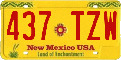 NM license plate 437TZW