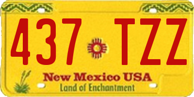 NM license plate 437TZZ