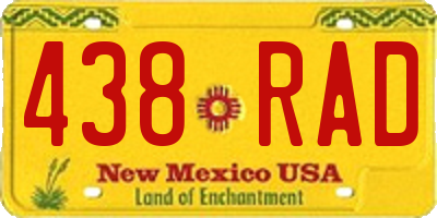 NM license plate 438RAD