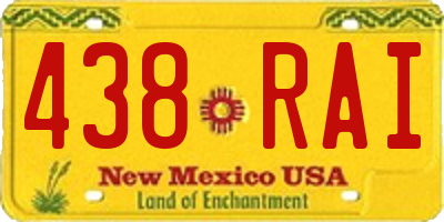 NM license plate 438RAI