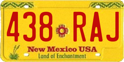 NM license plate 438RAJ