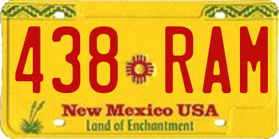 NM license plate 438RAM