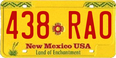 NM license plate 438RAO