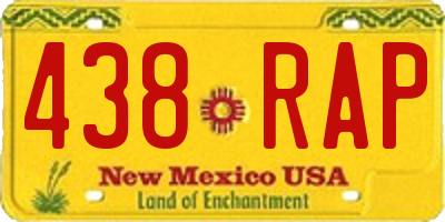 NM license plate 438RAP