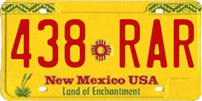 NM license plate 438RAR