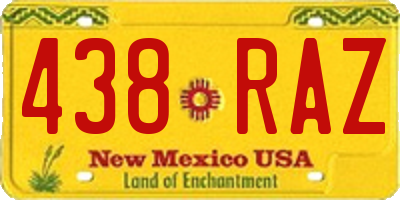 NM license plate 438RAZ