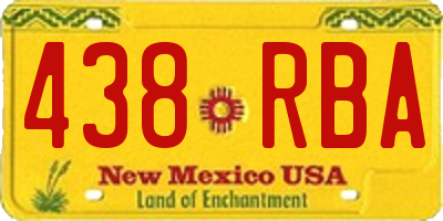 NM license plate 438RBA