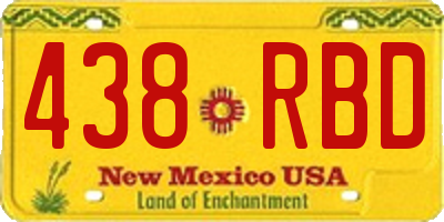 NM license plate 438RBD