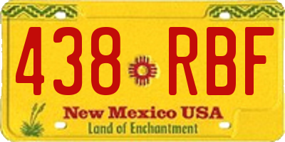 NM license plate 438RBF