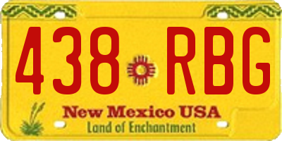 NM license plate 438RBG