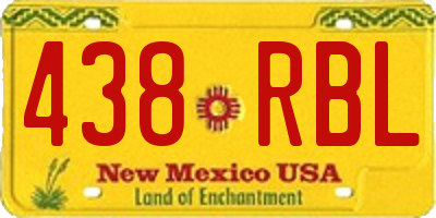 NM license plate 438RBL