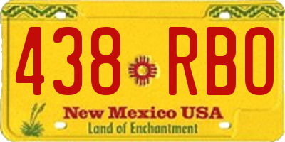 NM license plate 438RBO
