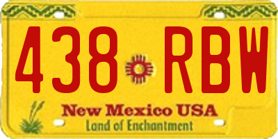 NM license plate 438RBW