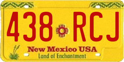 NM license plate 438RCJ