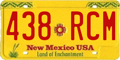 NM license plate 438RCM