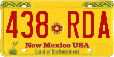 NM license plate 438RDA