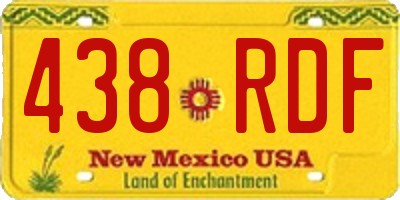 NM license plate 438RDF