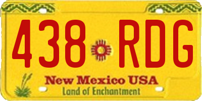 NM license plate 438RDG