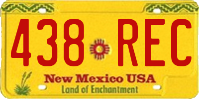 NM license plate 438REC