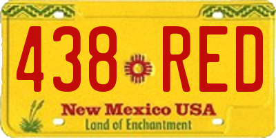NM license plate 438RED