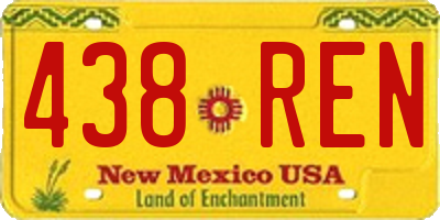 NM license plate 438REN