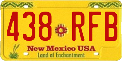 NM license plate 438RFB