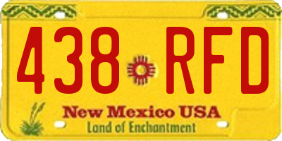 NM license plate 438RFD