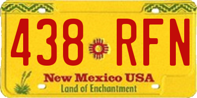 NM license plate 438RFN