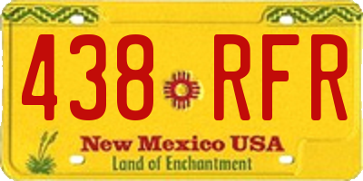 NM license plate 438RFR