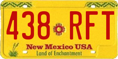 NM license plate 438RFT