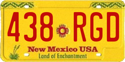 NM license plate 438RGD